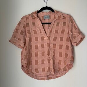 Rachel Comey Peach Grid Blouse